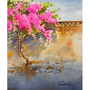 Sadia Arif, 10 x 14 Inch, Watercolor on Paper, Floral Painting, AC-SAD-053